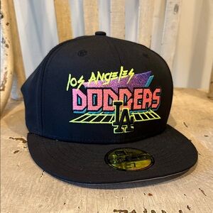 NEW! New Era Los Angeles Dodgers Black Arcade Fitted Hat 7